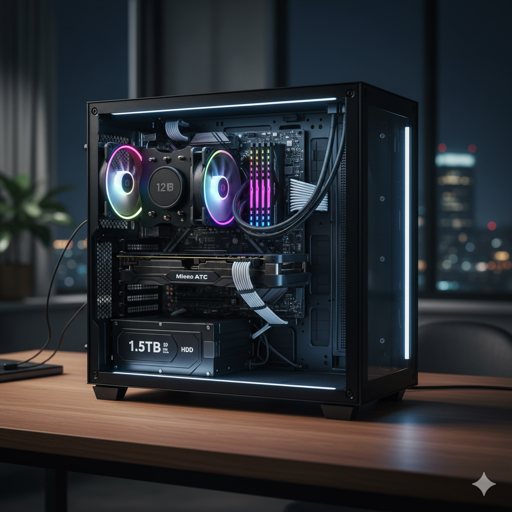 Workstation : (128 GB RAM 1.5TB HDD 12Core) Computer Cabinet Support Micro ATX